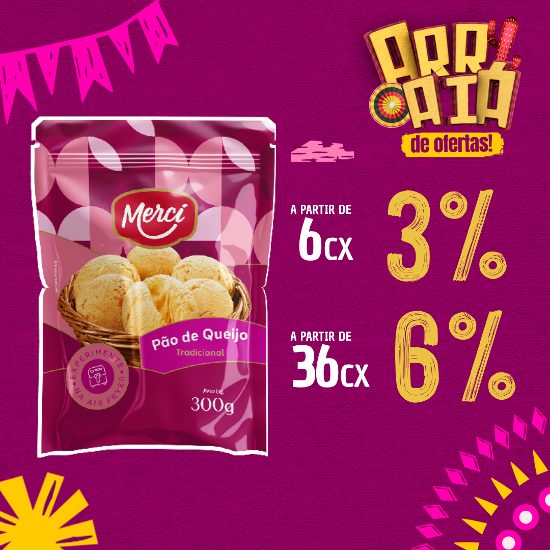 P&atilde;o de Queijo Tradicional Cong 300g - Merc&iacute;